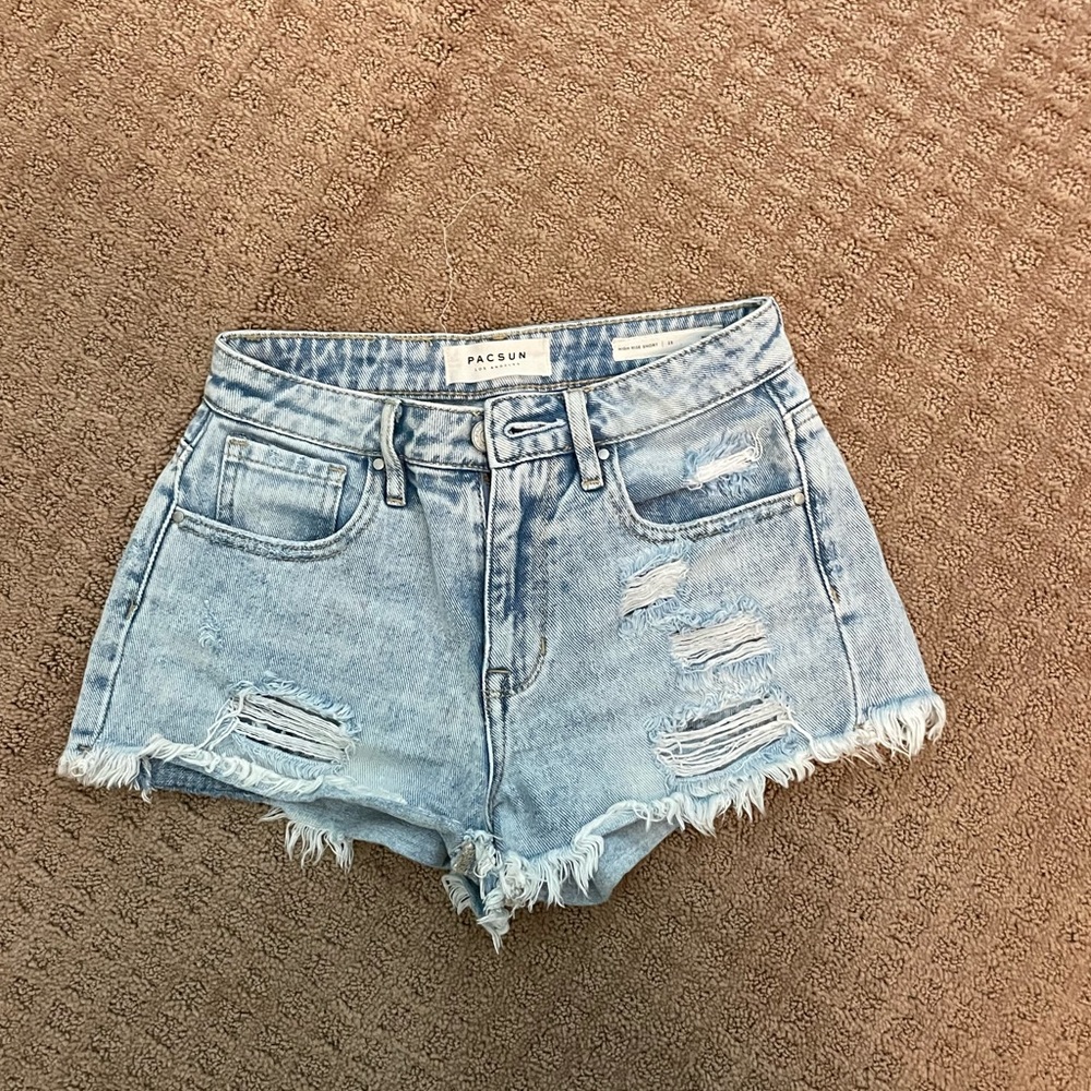 Pacsun ripped denim shorts, size 23 and in great condition.